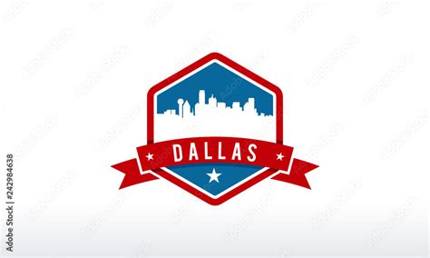 Dallas City Skyline Logo badge vector illustration Stock Vector | Adobe ...