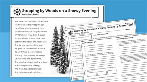 Stopping By Woods On A Snowy Evening Free Printable Poem