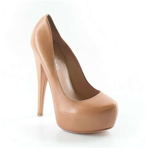 Alejandro Ingelmo Womens Nude Leather Platform Heels Nwb Stiletto