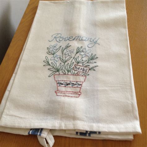 Hand Embroidered Flour Sack Tea Towel By PinkrosesSupplyShop