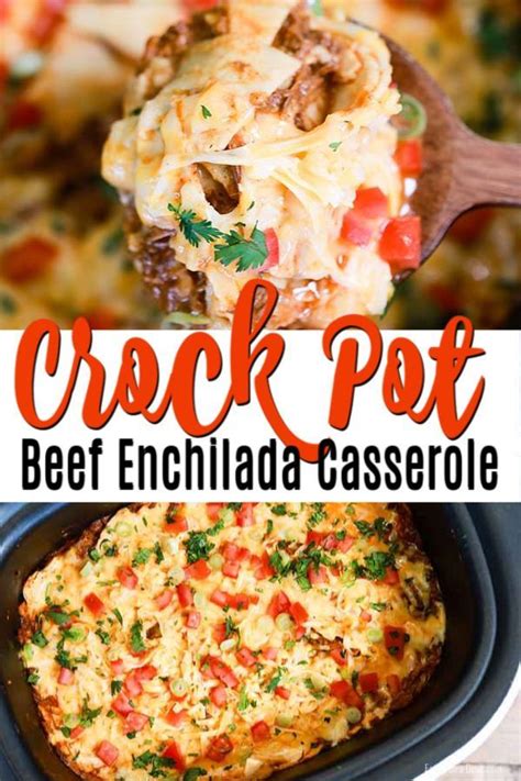 Crock Pot Shredded Beef Enchilada Casserole Has All The Flavors Of