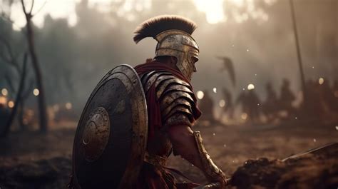 Premium Ai Image Roman Soldier In Battle Ai Generate