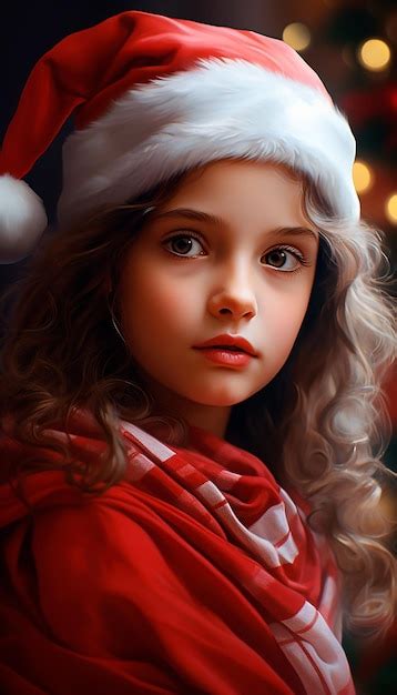 Premium Photo Girl With Rosy Cheeks Of Christmas