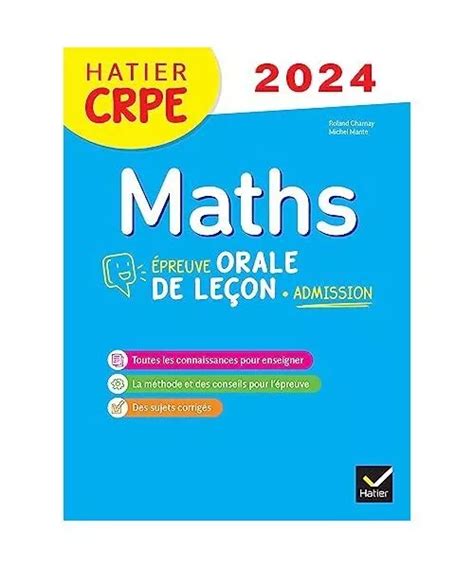 MATHÉMATIQUES CRPE 2024 2025 Epreuve orale d admission Epreuve de