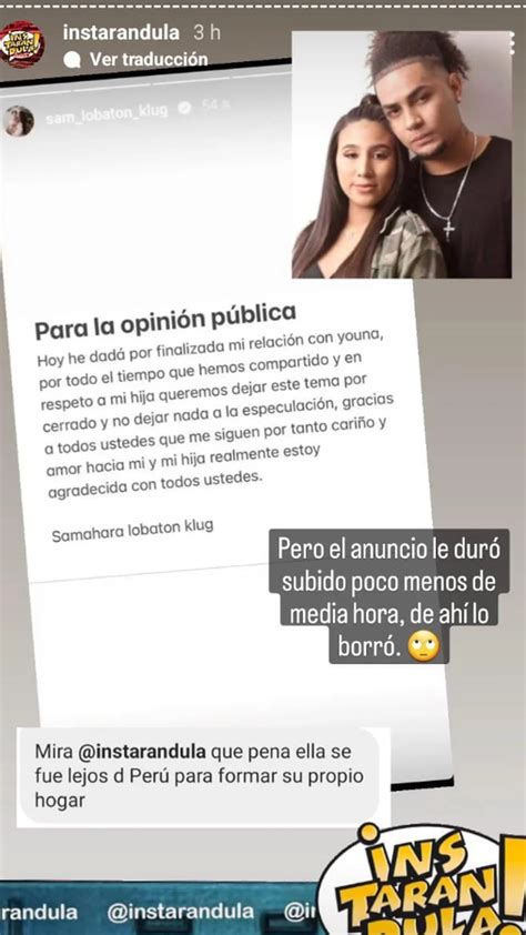 Las Indirectas De Youna Tras El Fin De Su Relación Con Samahara Lobatón Infobae