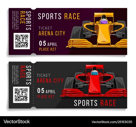 Race Tickets With Sport Car Layout Royalty Free Vector Image