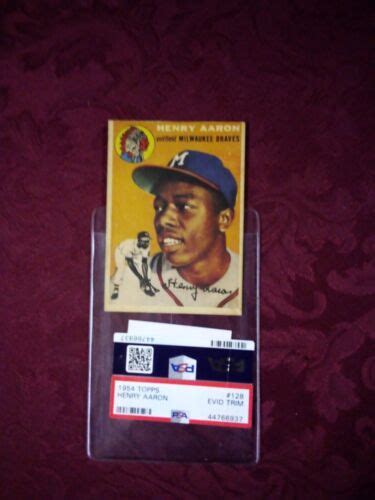 1954 Topps Hank Aaron Rookie PSA Trimmed Altered 128 RC Baseball Card