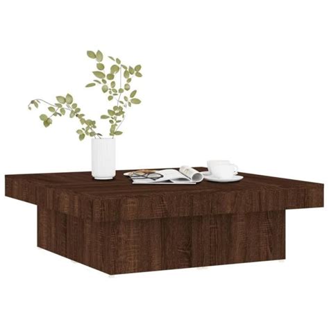 ZHU Table basse Chêne marron 90x90x28 cm Bois d ingénierie tout neuf