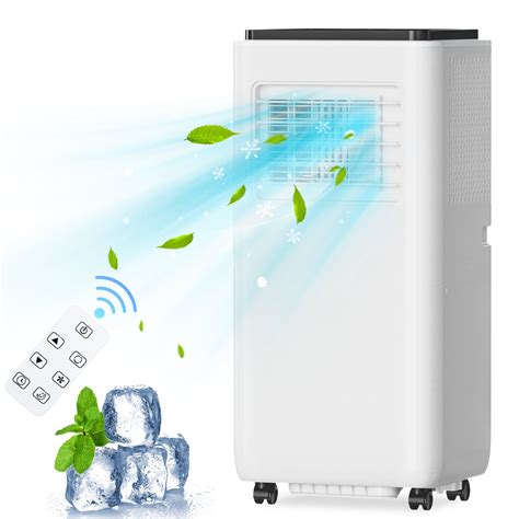 8000 Btu 3 In 1 Portable Ac Unit With Remote Fan And Dehumidifier Led Display For Rooms Up To