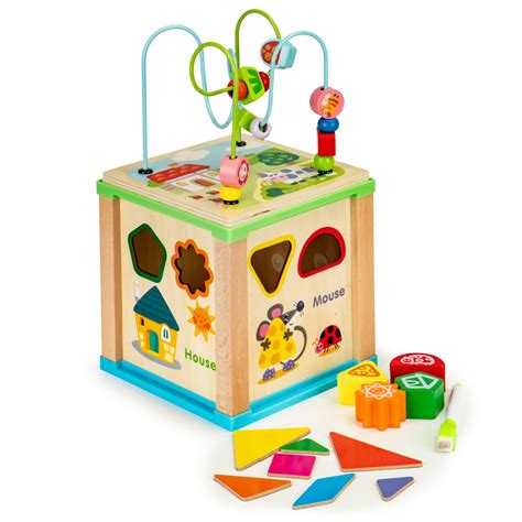 Drewniana Kostka Edukacyjna Tablica Sorter Mula Ecotoys