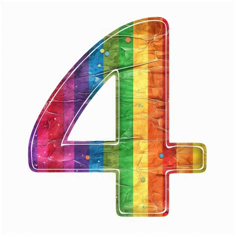 Rainbow number 4 symbol text | Free Photo Illustration - rawpixel