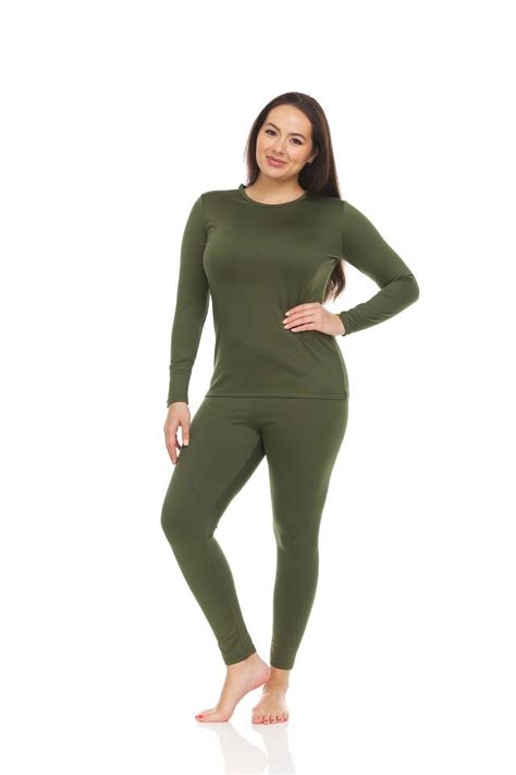 Thermajane Thermal Underwear For Women Crewneck Long Johns Set Xxs 3xl