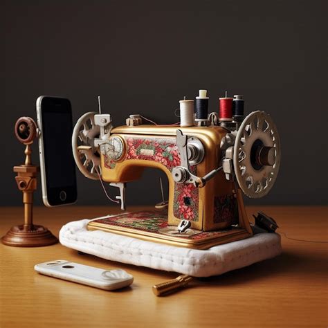 Premium Ai Image Photo A Phone That Has A Sewing Machine On Ai Generated