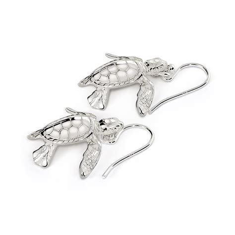 Turtle Earrings Sterling Silver Sea Turtle Drop Earrings Sea Turtle