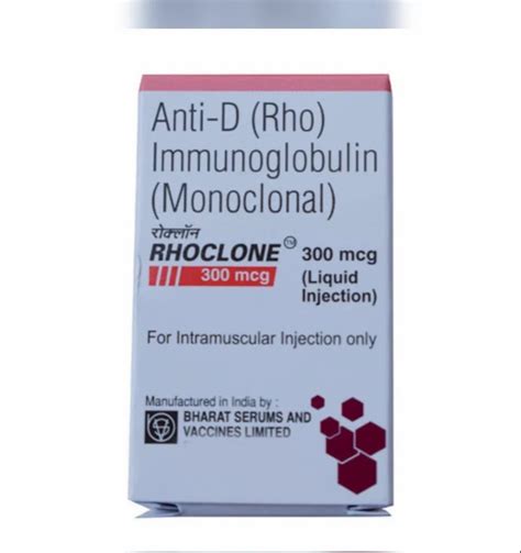 Anti D Rho Immunoglobulin Monoclonal 300 Mcg Packaging Type Box