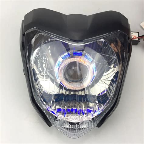 Easy Install Universal Motorcycle Led Headlight With Angel Eyes