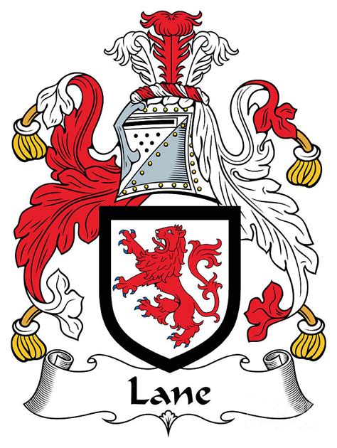 Lane Coat of Arms II Irish Digital Art by Heraldry