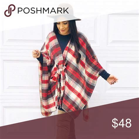 Plaid Flannel Poncho Plaid Flannel Plaid Poncho