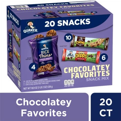 Quaker Chocolatey Favorites Snack Mix Variety Pack 20 Ct 18 9 Oz