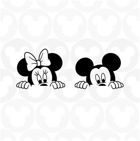 Silueta De Mickey Y Minnie Mouse