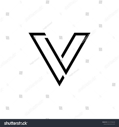 V Logo Design Vector Sign Royalty Free Stock Vector 1812746638