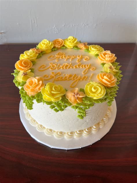 Pastel Orange And Yellow Birthday Cake Adrienne And Co Bakery Yellow