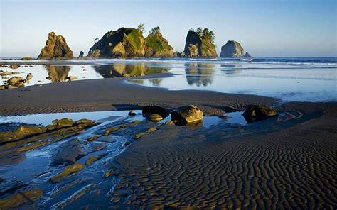 Second Beach Olympic National Park Washington Sky Rocks Sea Trees