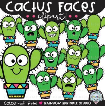 Cactus Faces Clipart Cactus Clipart By Rainbow Sprinkle Studio