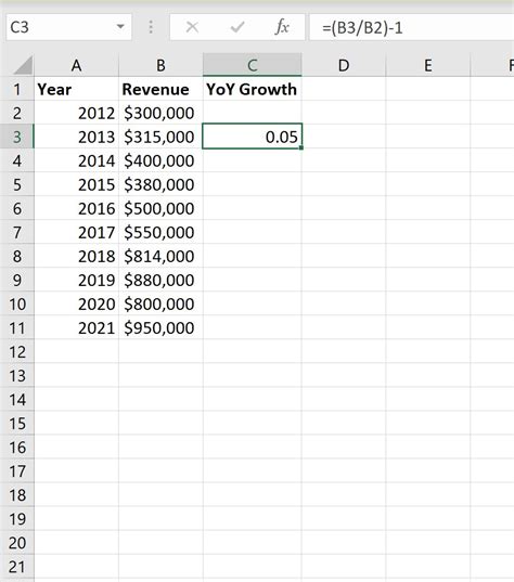 How To Calculate Year Over Year Growth In Excel