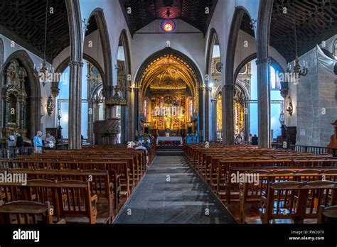 Innenraum Der Kathedrale Se Funchal Madeira Portugal Europa