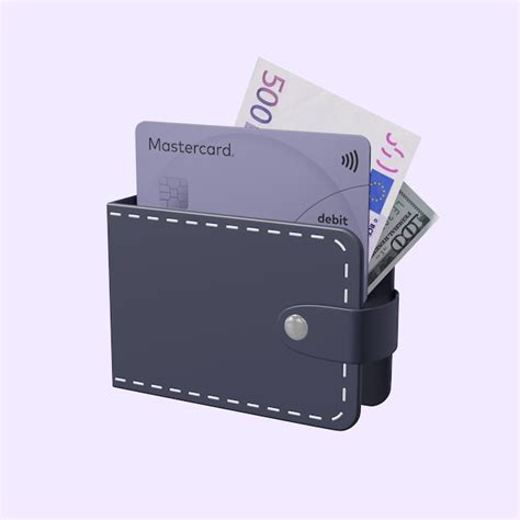 Premium Psd A 3d Wallet With A Mastercard And Cash