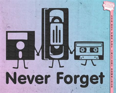 Never Forget Cassette Tape Vhs Floopy Disk Vintage Things Etsy