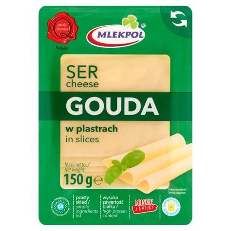 Mlekpol Ser gouda w plastrach 150 g Zakupy online z dostawą do domu