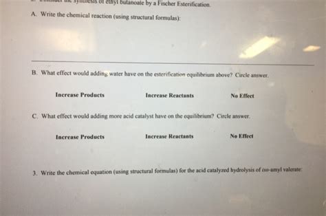 Solved Lab Report for Experiment: Fischer Esterification. 1. | Chegg.com