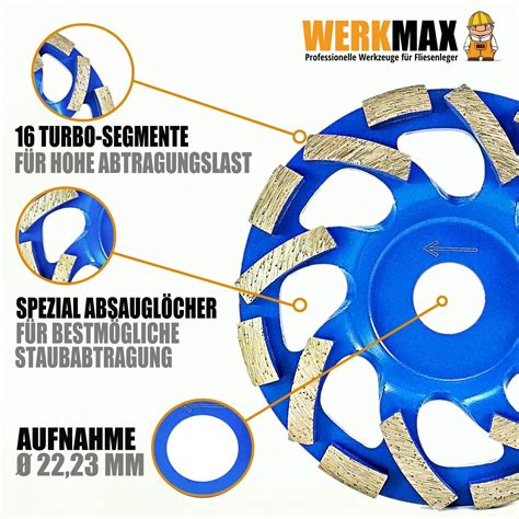 Diamant Topfscheibe 125 180 Mm Profi Schleifteller Beton Estrich