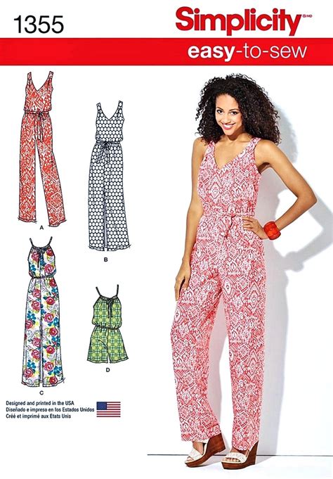 Sewing Pattern Easy Jumpsuit Pattern Easy Adult Romper Pattern