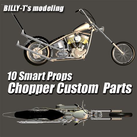 Chopper Bike Custom Parts Poser DAZ billy-t