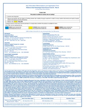 Fillable Online Sebi Gov Key Information Memorandum Cum Application