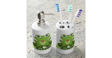 Frog Soap Dispenser And Toothbrush Holder | Zazzle.ca