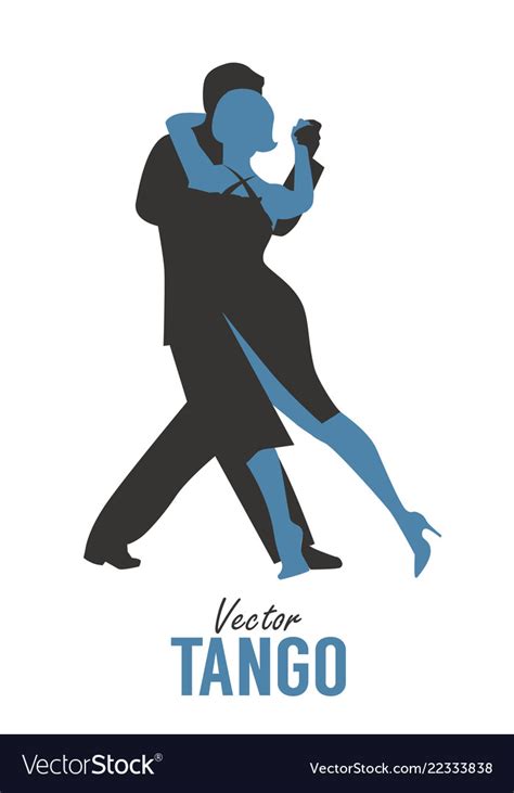 Silhouette Of Elegant Couple Dancing Tango Vector Image