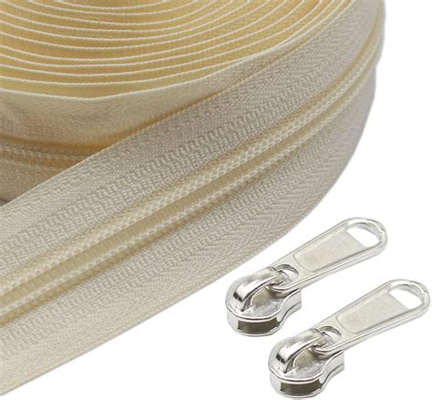 Amazon Yahoga Beige Nylon Coil Zippers By The Yard Bulk