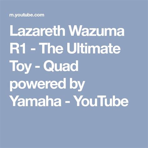 Lazareth Wazuma R The Ultimate Toy Quad Powered By Yamaha