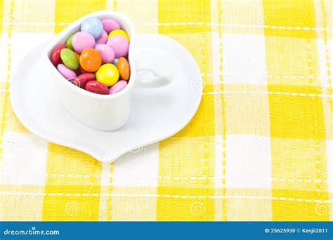 Colorful Chocolate And Coffee Cup Stock Photo Image Of Saucer Table