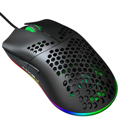 HXSJ J900 Honeycomb Hollow Shaped Ergonomic USB Gaming RGB Wired Mouse