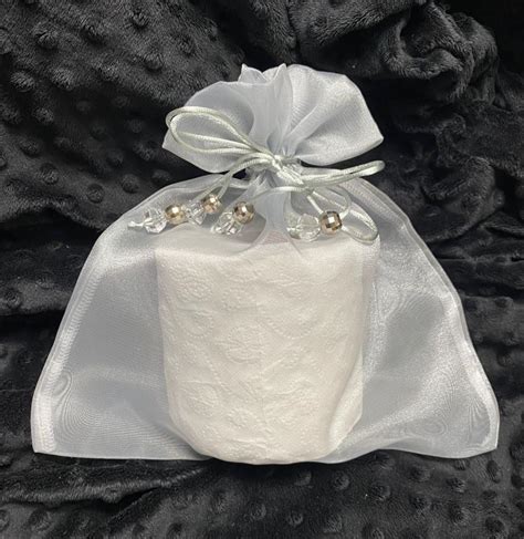 Porta Papel Higiênico de Organza Prata Linha Têxtil Porta Papel