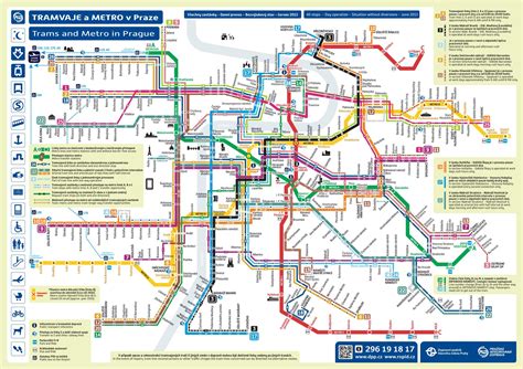 Prague public transport map - Prague transport map (Bohemia - Czechia)