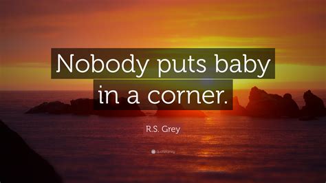 R.S. Grey Quote: “Nobody puts baby in a corner.”