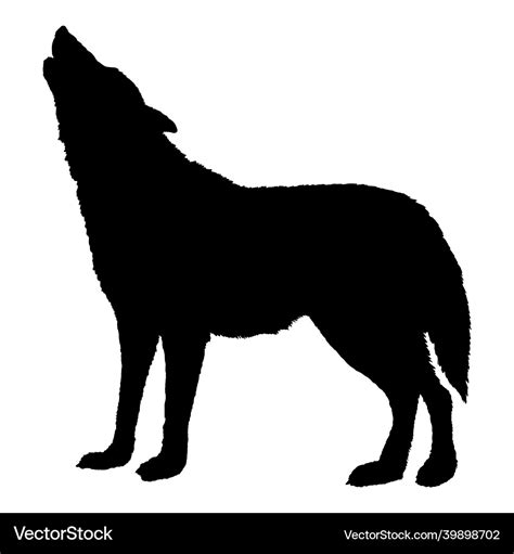 Tribal Wolf Howling Silhouette