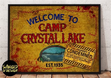 Camp Crystal Lake Sign Friday The 13th Jason Voorhees Digital Download