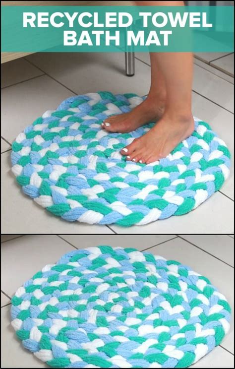 Super Absorbent Diy Bath Mat From Old Towels Steps Craft Projects